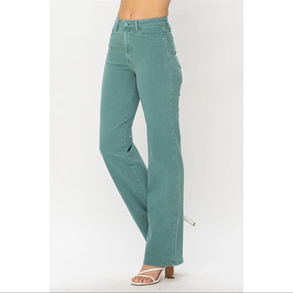Judy Blue high waist sea green straight leg pants size 3/26